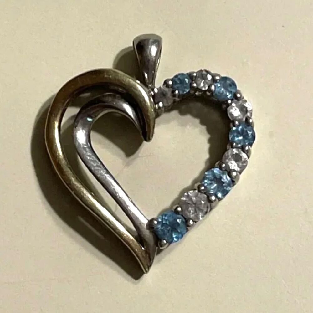 K Jewelers 10 K Yellow Gold & Sterling Blue Topaz Pendant